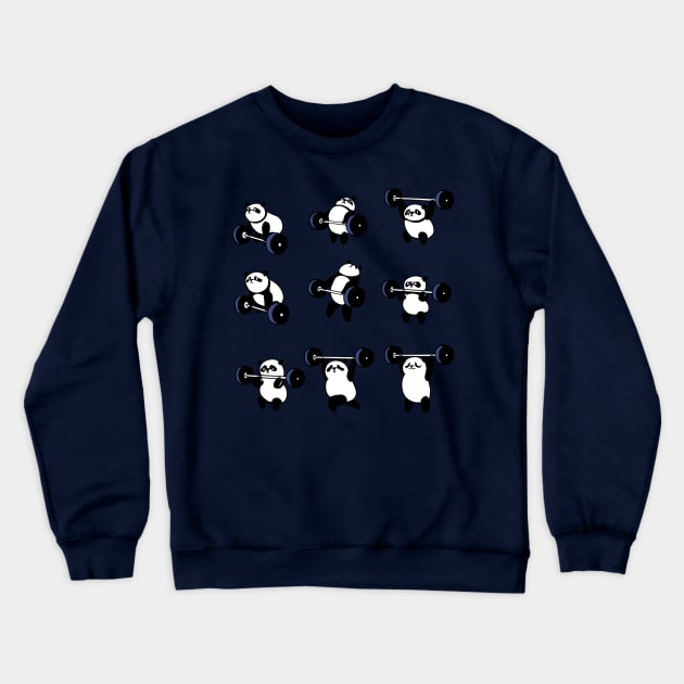 Olympic Lifting Panda Crewneck Sweatshirt by huebucket